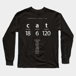 Cat word code in the English Gematria Long Sleeve T-Shirt